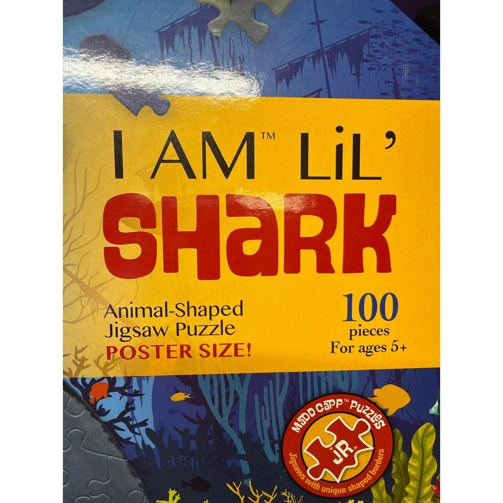 Madd Capp Jr I Am Lil Shark 100 Piece Animal Shaped Jigsaw Puzzle Complete